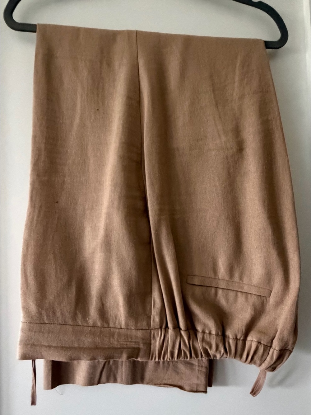 Bar III Tan Linen/Cotton Pants with Elastic Waist Back